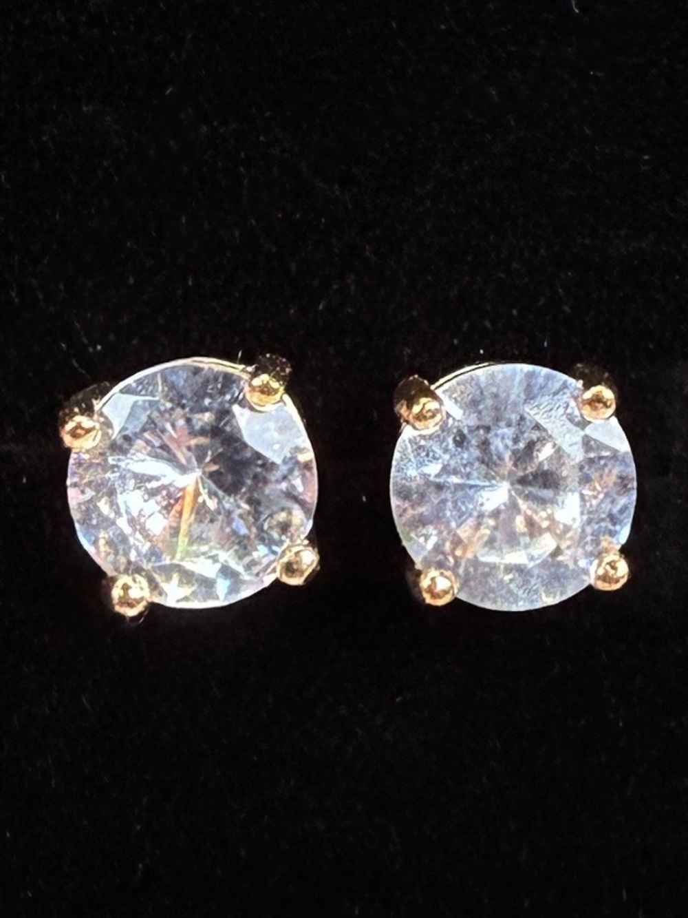 Beautiful goldtone, large bling costume pierced earrings
